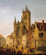 unknow artist Gent. Blick auf St. Bavo im Herzen der Altstadt France oil painting artist